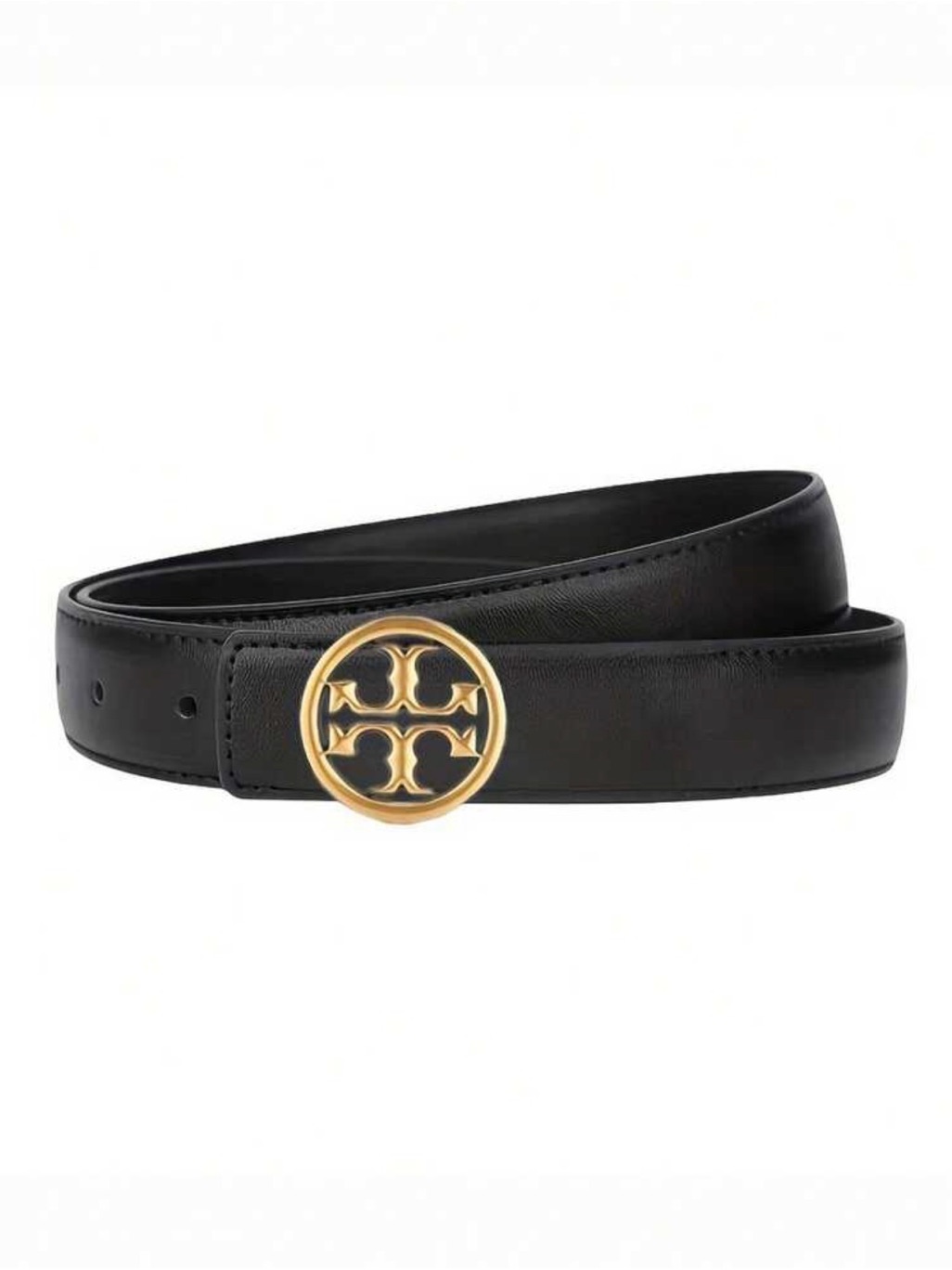 New Arrivals ! Black Pu Slim Leather Belt With Gold Buckle